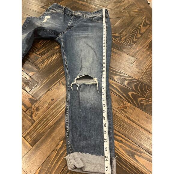 H&M &Denim Jeans Skinny High Waist Ankle Women 33 Plus Size Distressed Raw Hem - Picture 7 of 13